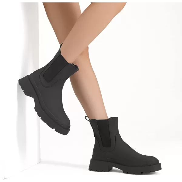 imageDREAM PAIRS Womens Chelsea Platform Boots Ankle Booties ShoesBlack