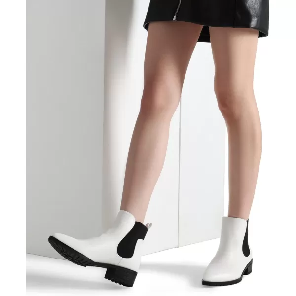 imageDREAM PAIRS Womens Chelsea Platform Boots Pointed Toe Elastic Ankle Booties ShoesWhite