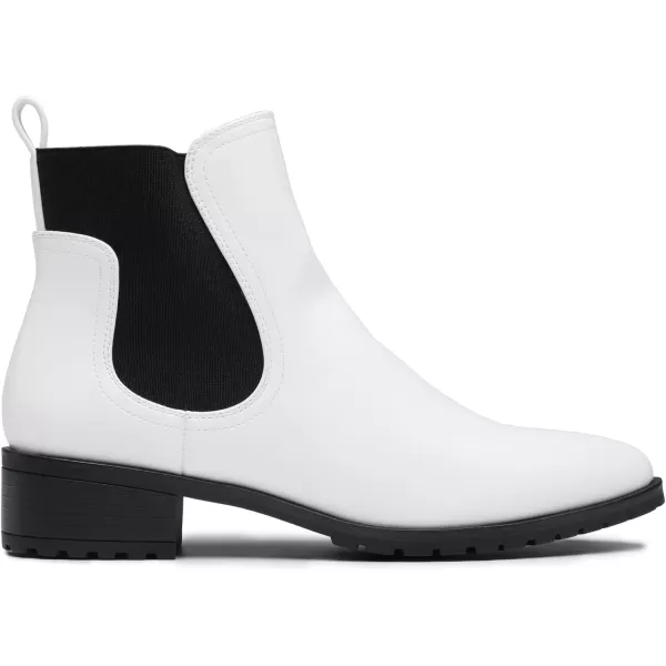imageDREAM PAIRS Womens Chelsea Platform Boots Pointed Toe Elastic Ankle Booties ShoesWhite