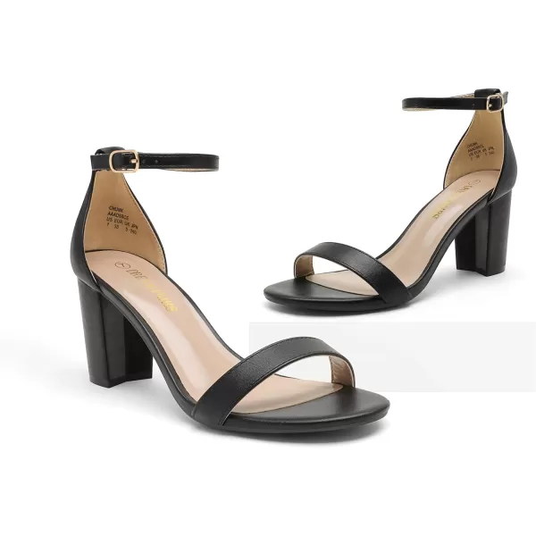 imageDREAM PAIRS Womens Chunk Low Heel Pump SandalsBlack Pu