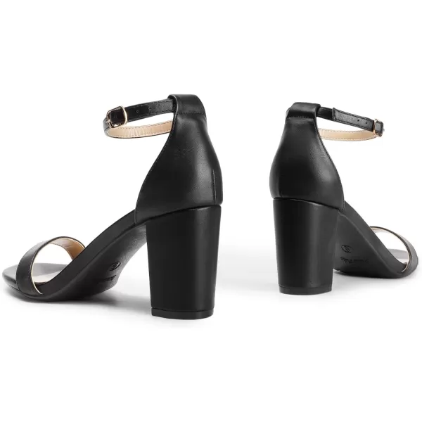 imageDREAM PAIRS Womens Chunk Low Heel Pump SandalsBlack Pu