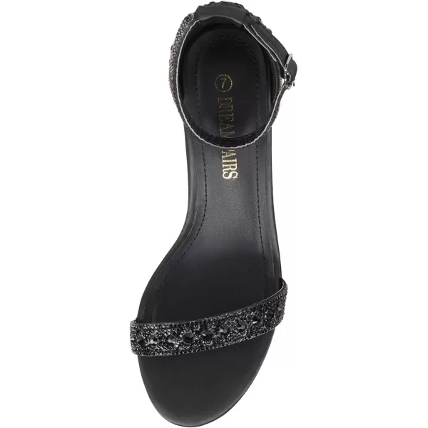 imageDREAM PAIRS Womens Chunk Low Heel Pump SandalsBlackRhinestone