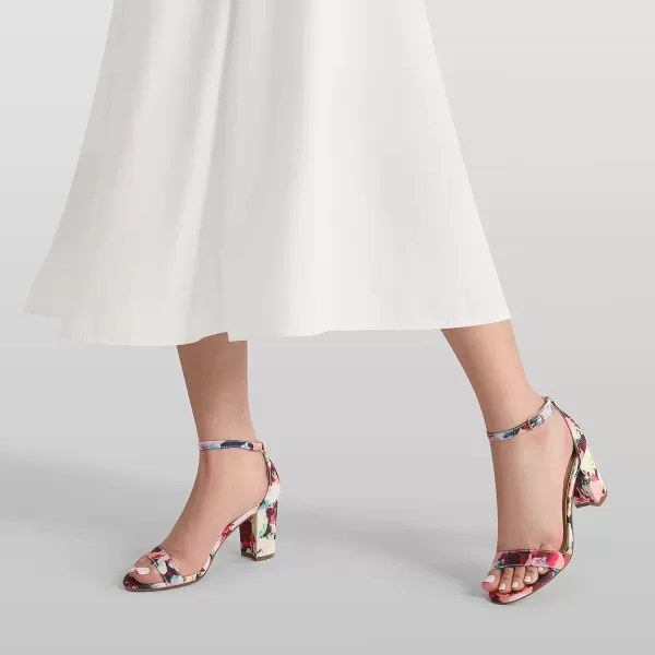 imageDREAM PAIRS Womens Chunk Low Heel Pump SandalsFloral