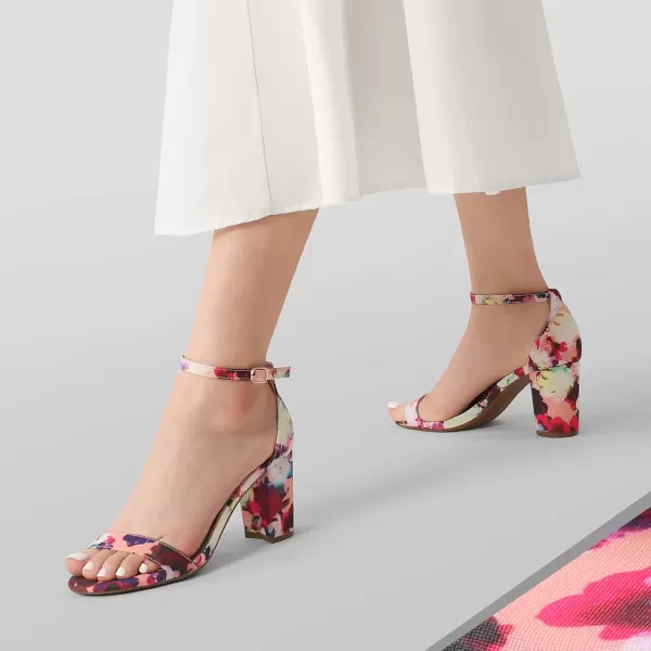 imageDREAM PAIRS Womens Chunk Low Heel Pump SandalsFloral