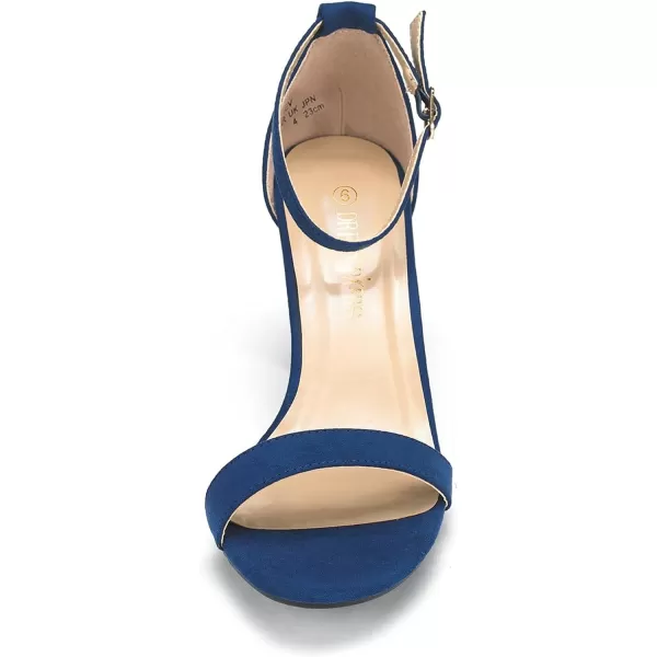 imageDREAM PAIRS Womens Chunk Low Heel Pump SandalsNavy Suede