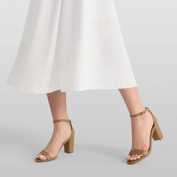 imageDREAM PAIRS Womens Chunk Low Heel Pump SandalsNude Pu