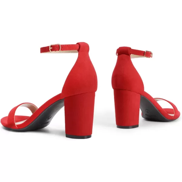 imageDREAM PAIRS Womens Chunk Low Heel Pump SandalsRed1