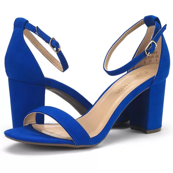 imageDREAM PAIRS Womens Chunk Low Heel Pump SandalsRoyal Blue