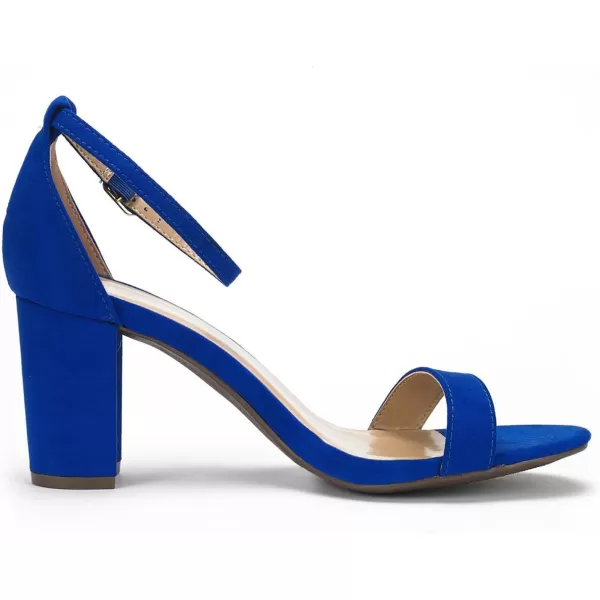 imageDREAM PAIRS Womens Chunk Low Heel Pump SandalsRoyal Blue