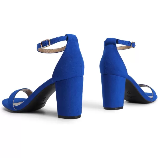 imageDREAM PAIRS Womens Chunk Low Heel Pump SandalsRoyal Blue