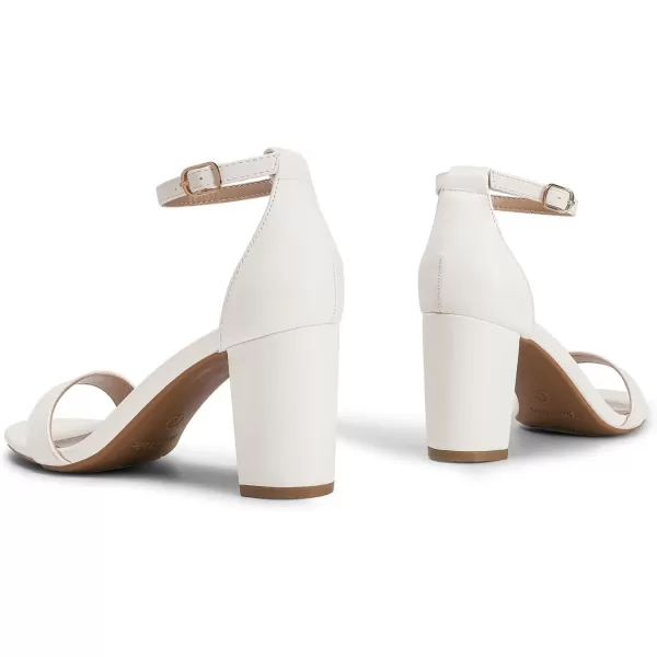 imageDREAM PAIRS Womens Chunk Low Heel Pump SandalsWhite Pu
