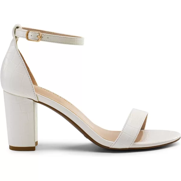 imageDREAM PAIRS Womens Chunk Low Heel Pump SandalsWhitestone