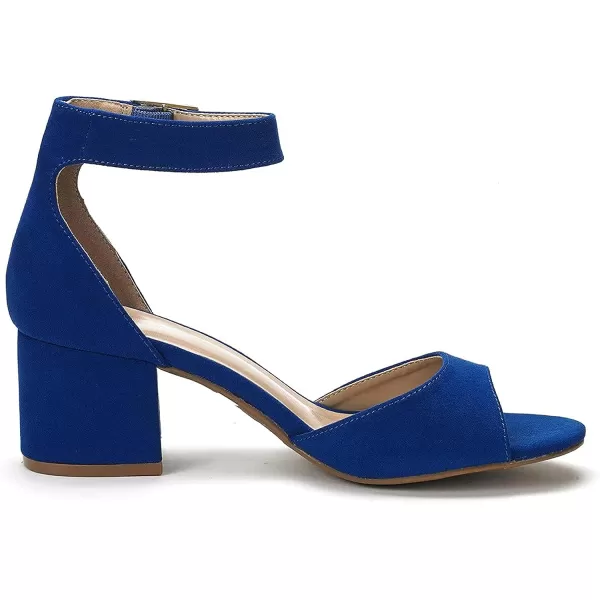 imageDREAM PAIRS Womens Chunkle Low Heel Pump SandalsRoyal Blue