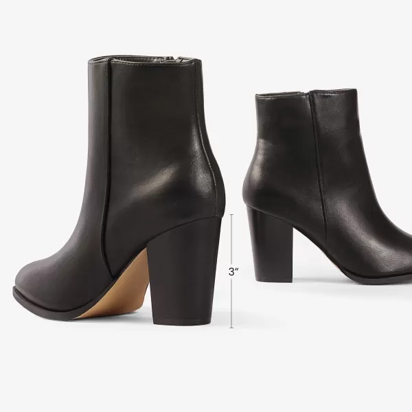 imageDREAM PAIRS Womens Chunky Block Heel Ankle BootiesBlackPu