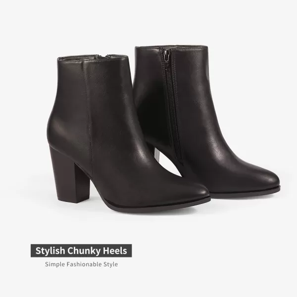 imageDREAM PAIRS Womens Chunky Block Heel Ankle BootiesBlackPu