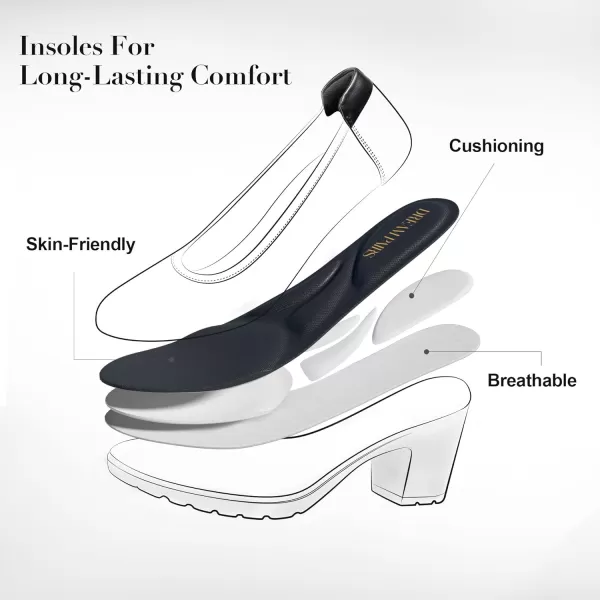 imageDREAM PAIRS Womens Chunky Closed Toe Low Block Heels Work Pumps Comfortable Round Toe Dress Wedding ShoesBrown