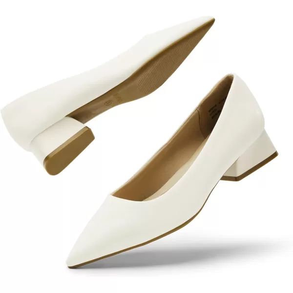 imageDREAM PAIRS Womens Chunky Heels Closed Toe Low Block Work Shoes Pointed Toe Dress Comfortable Wedding PumpsWhitepu