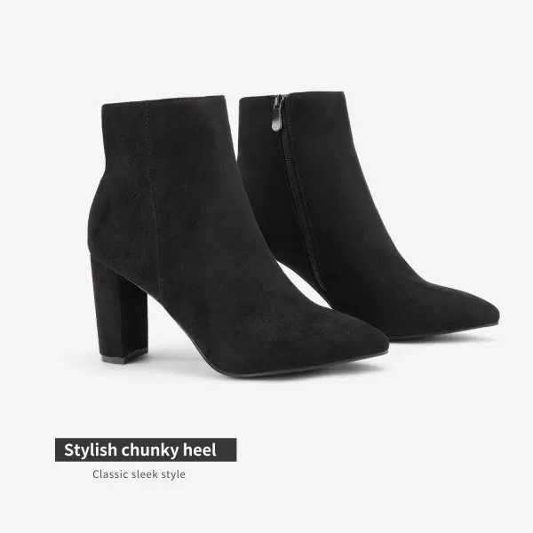 imageDREAM PAIRS Womens Chunky High Heel Ankle BootiesBlack