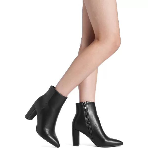 imageDREAM PAIRS Womens Chunky High Heel Ankle BootiesBlackPu