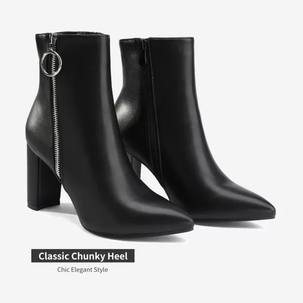 imageDREAM PAIRS Womens Chunky High Heel Ankle BootiesBlackPu3