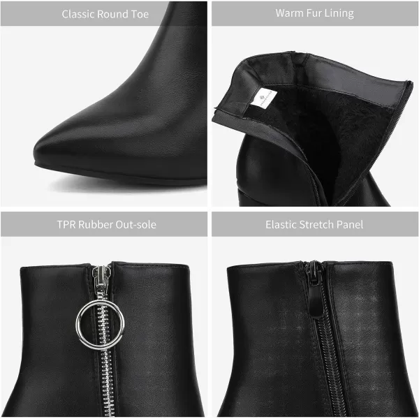 imageDREAM PAIRS Womens Chunky High Heel Ankle BootiesBlackPu3