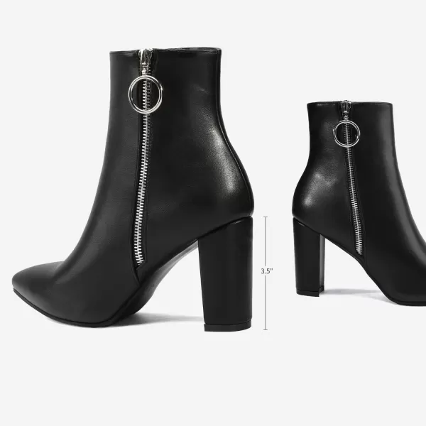 imageDREAM PAIRS Womens Chunky High Heel Ankle BootiesBlackPu3