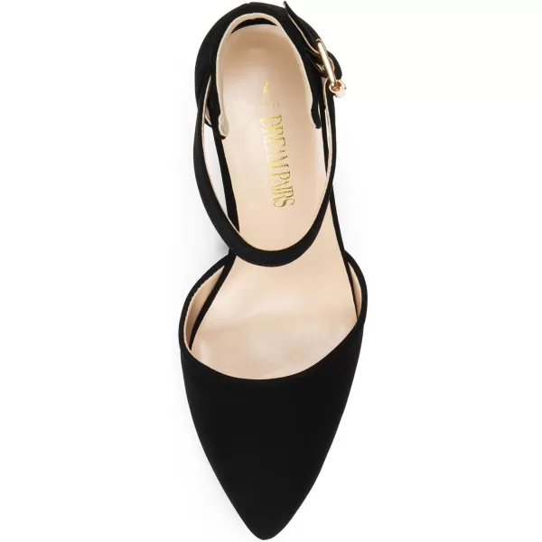 imageDREAM PAIRS Womens Chunky High Heels Dress Pumps Closed Pointed Toe Block Ankle Strap Shoes for Wedding PartyBlacknubuck