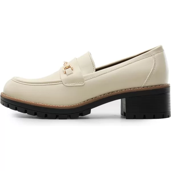 imageDREAM PAIRS Womens Chunky Loafers Platform Comfortable SlipOn Dressy Business Casual ShoesBeigepu