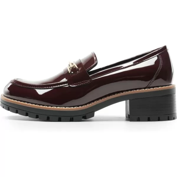 imageDREAM PAIRS Womens Chunky Loafers Platform Comfortable SlipOn Dressy Business Casual ShoesBurgundypat