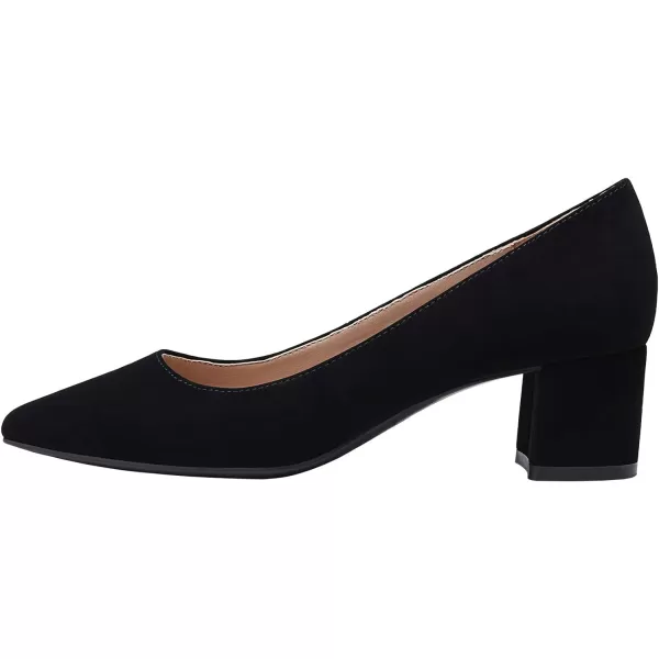 imageDREAM PAIRS Womens Chunky Low Block Heels Closed Toe Dress Pumps ShoesBlackNubuckPu