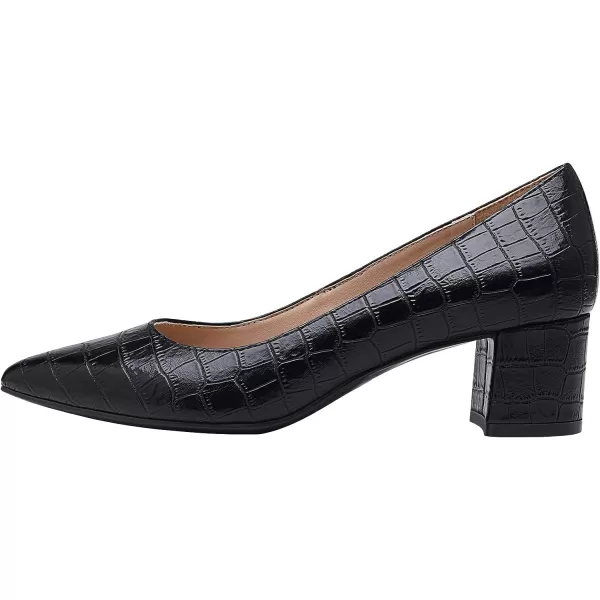 imageDREAM PAIRS Womens Chunky Low Block Heels Closed Toe Dress Pumps ShoesBlackStonePu