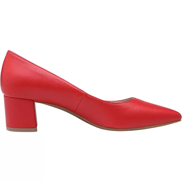 imageDREAM PAIRS Womens Chunky Low Block Heels Closed Toe Dress Pumps ShoesRedPu