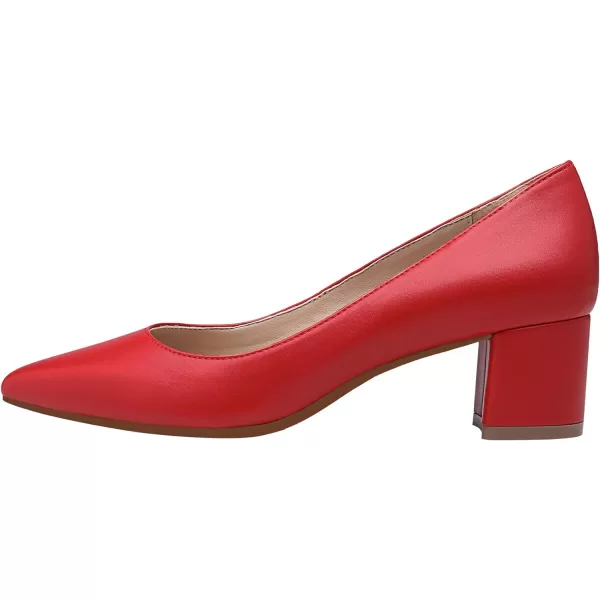 imageDREAM PAIRS Womens Chunky Low Block Heels Closed Toe Dress Pumps ShoesRedPu