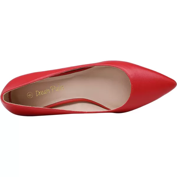 imageDREAM PAIRS Womens Chunky Low Block Heels Closed Toe Dress Pumps ShoesRedPu