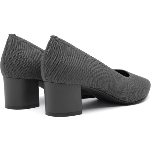 imageDREAM PAIRS Womens Chunky Low Block Heels Closed Toe Work Pumps Comfortable Knitted Pointed Toe Dress Wedding ShoesDark GreyKnitting