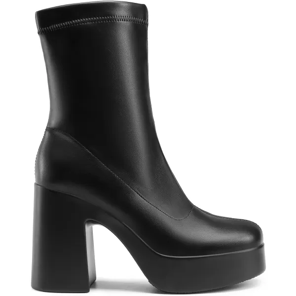 imageDREAM PAIRS Womens Chunky Platform Ankle Boot High Block Heels Square Toe lightweight Comfort Party Dress Booties Shoes for WomenBlack