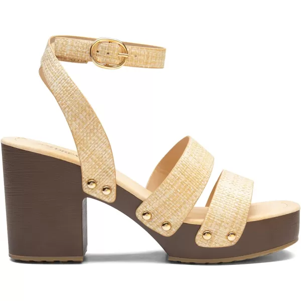 imageDREAM PAIRS Womens Chunky Platform Ankle Multi Strappy Heels Round Open Toe Summer SandalsNudewoven