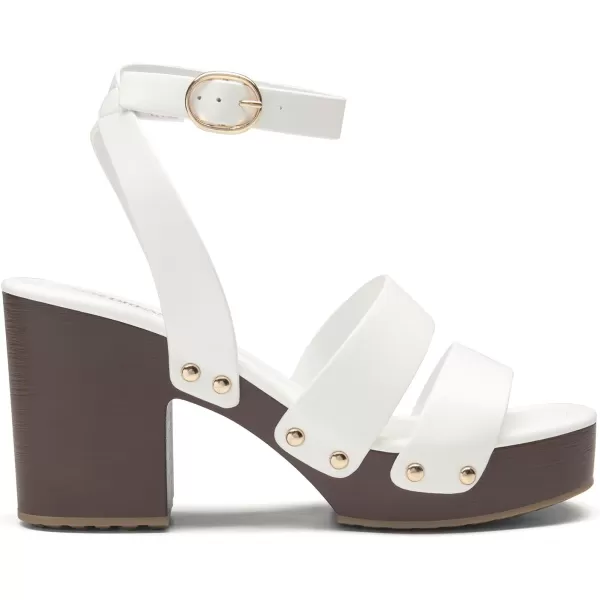 imageDREAM PAIRS Womens Chunky Platform Ankle Multi Strappy Heels Round Open Toe Summer SandalsWhitepu