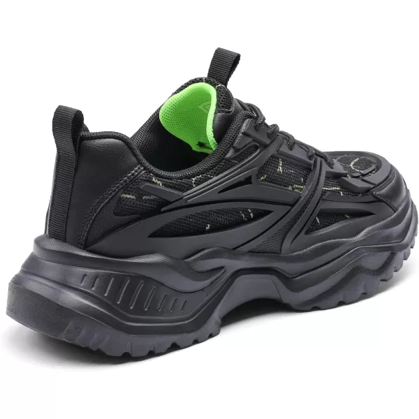 imageDREAM PAIRS Womens Chunky Platform Dad Sneakers Non Slip Laceup Walking Shoes  Breathable Upper  Removable Insole  Casual Gym Workout Work ShoeBlack
