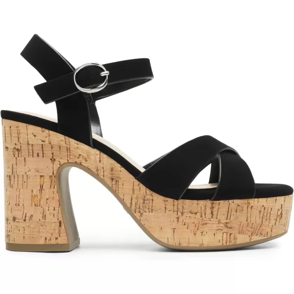imageDREAM PAIRS Womens Chunky Platform Heels Round Open Toe Ankle Strap High Heeled Sandals for Party BrunchBlacknubuck