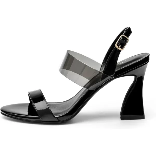 imageDREAM PAIRS Womens Clear Heels Slingback Open Toe Sexy Comfort Double Straps Dress Wedding Sandals ShoesBlackClear