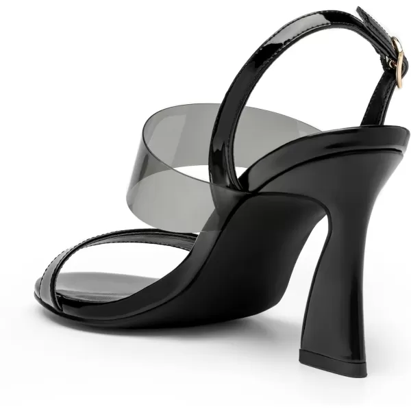 imageDREAM PAIRS Womens Clear Heels Slingback Open Toe Sexy Comfort Double Straps Dress Wedding Sandals ShoesBlackClear