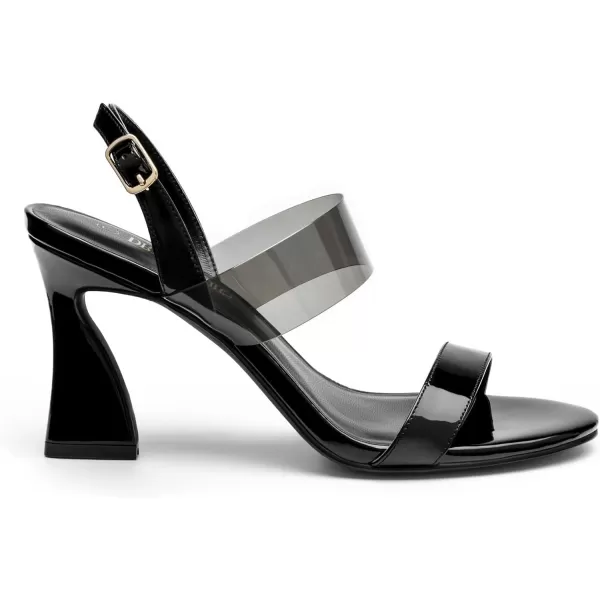 imageDREAM PAIRS Womens Clear Heels Slingback Open Toe Sexy Comfort Double Straps Dress Wedding Sandals ShoesBlackClear