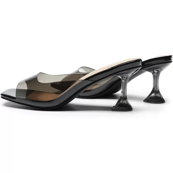 imageDREAM PAIRS Womens Clear Heels Square Toe High Stiletto Mules Slip on Wedding Dress Heel SandalsAll Blackclear