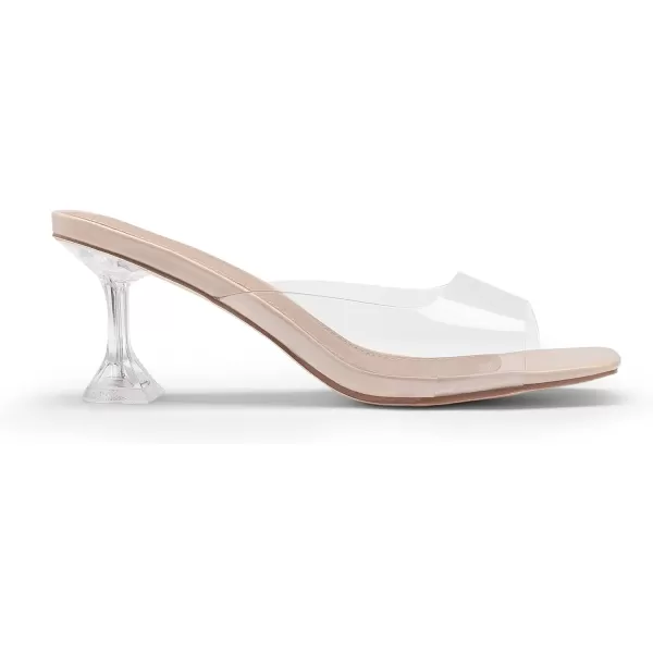 imageDREAM PAIRS Womens Clear Heels Square Toe High Stiletto Mules Slip on Wedding Dress Heel SandalsNude Clearlow