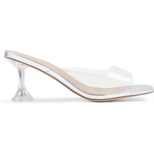 imageDREAM PAIRS Womens Clear Heels Square Toe High Stiletto Mules Slip on Wedding Dress Heel SandalsSilver Clearlow