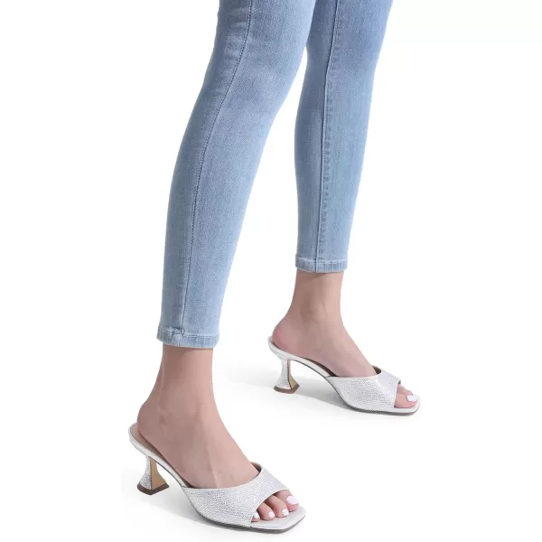 imageDREAM PAIRS Womens Clear Heels Square Toe High Stiletto Mules Slip on Wedding Dress Heel SandalsSilverrhinestone