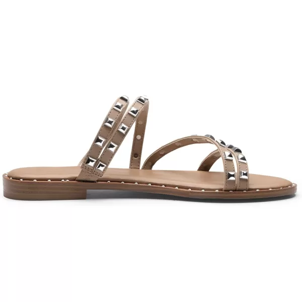 imageDREAM PAIRS Womens Clear Studded Rhinestone Slide Sandals Slip on Open Toe Cute Flat Sandals for SummerNudePuRivet