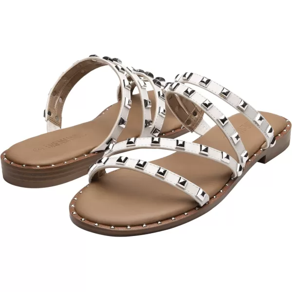 imageDREAM PAIRS Womens Clear Studded Rhinestone Slide Sandals Slip on Open Toe Cute Flat Sandals for SummerWhitePuRivet