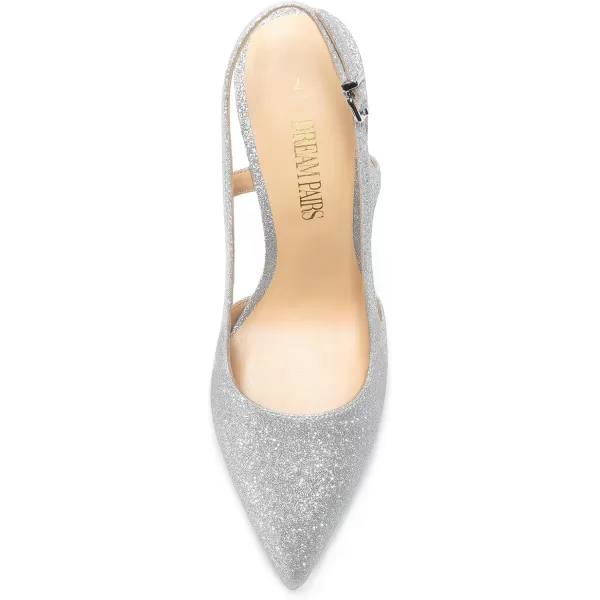 imageDREAM PAIRS Womens Close Pointed Toe High Stiletto Heels Pump Slingback Party Prom Dress Shoes for WomenSilverglitter